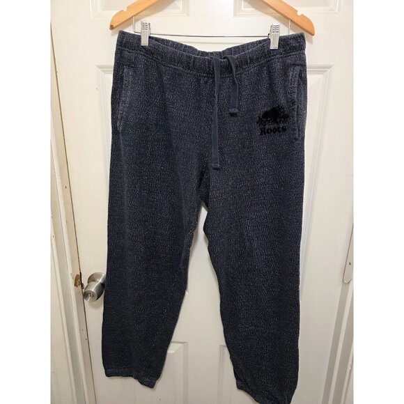 Roots Mens Navy Blue Sweatpants With Drawstring Waist & Elastic Cuffs Size M - Picture 2 of 11